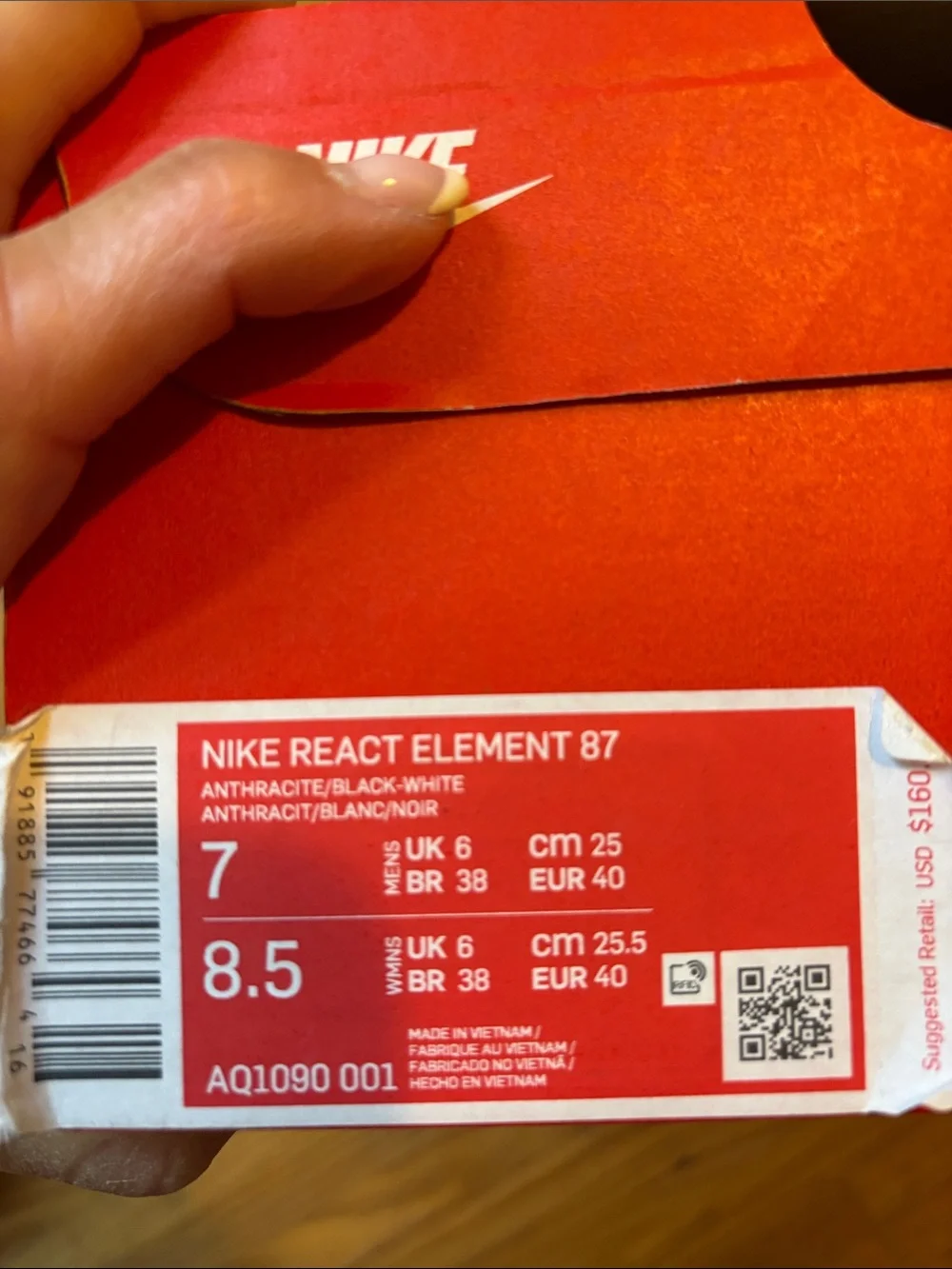 Nike Black and White React-Style Athletic Sneakers